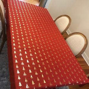 Red Christmas tree tablecloth holiday tablecloth